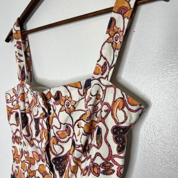 House Of Harlow 1960 Linen Blend Floral Print Sleeveless Romper Size 6 Women - Picture 2 of 12